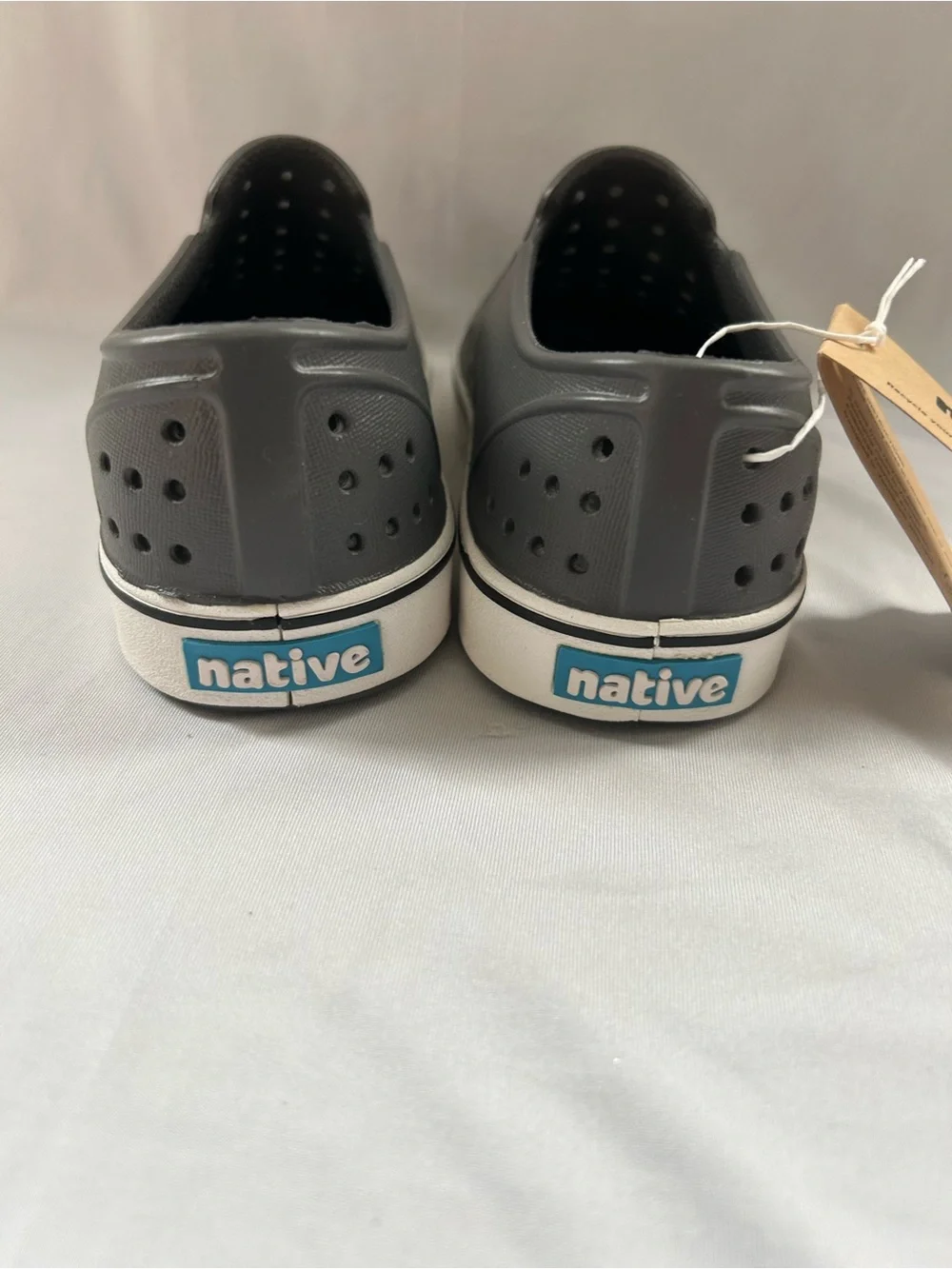 Native Jefferson Slip-On Loafers - Gray with White Sole kids 11